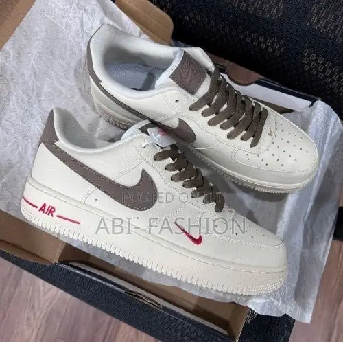 Nike Air Force 1 '07 Mini Red Swoosh "Milk Coffee" Shoes – NEW ARRIVAL