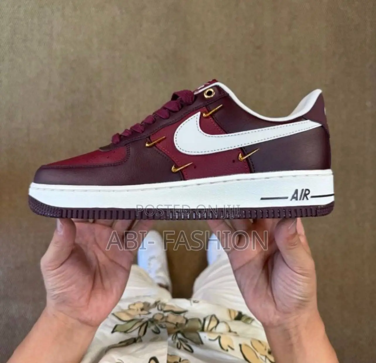Nike Air Force 1 Burgundy White Fashion Shoes | New Arrival