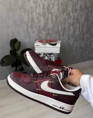 Nike Air Force 1 Burgundy White Fashion Shoes | New Arrival