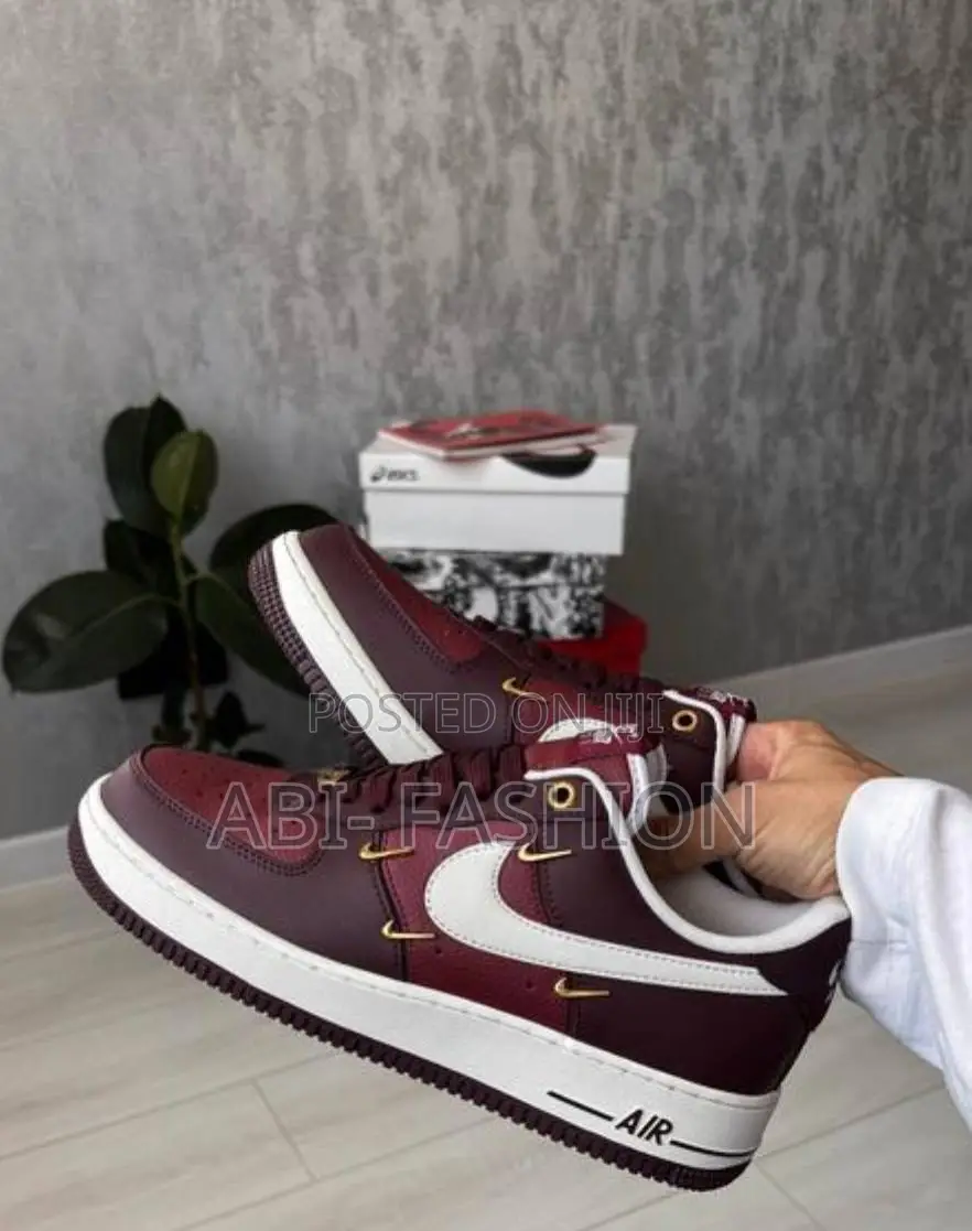 Nike Air Force 1 Burgundy White Fashion Shoes | New Arrival