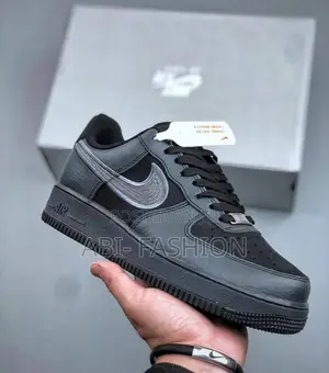Nike Air Force 1 Black Gray Fashion Shoes | New Arrival