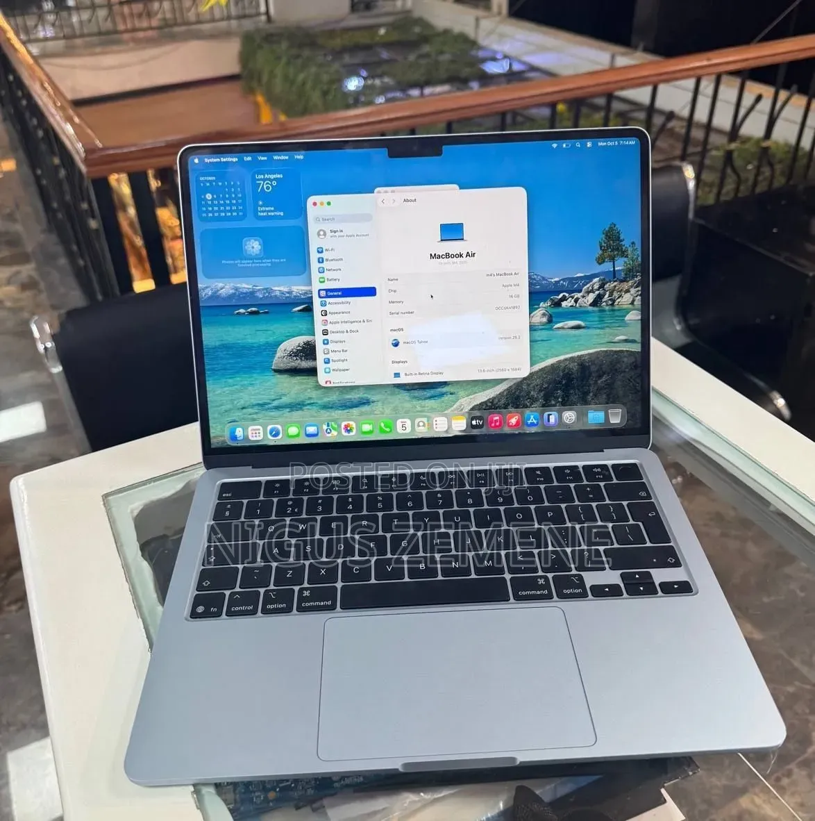 New Laptop Apple MacBook Air 2025 M4 16GB Apple M4 SSD 256GB