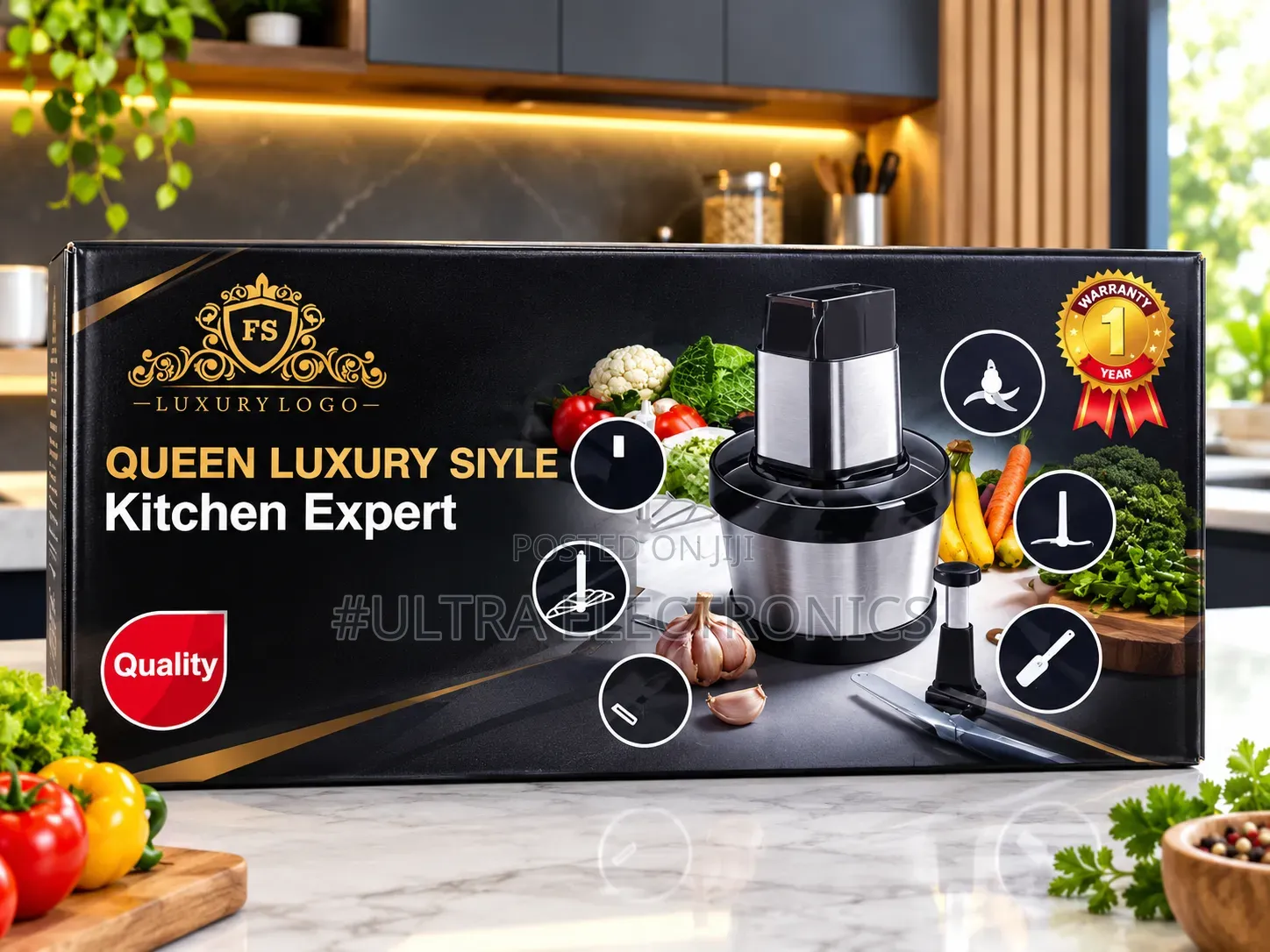 Queen Luxury Style Kitchen Expert – Food Processor & Meat Grinder