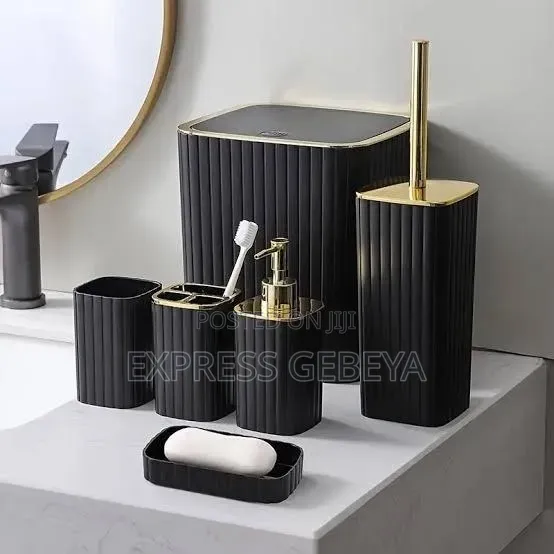 6 PCS Bathroom Set 6 ዓይነት የመፀዳጃ ቤትና የንፅህና መጠበቂያዎች