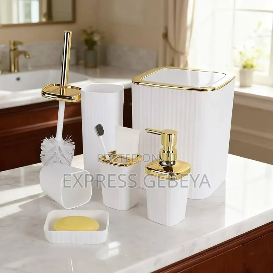 6 PCS Bathroom Set 6 ዓይነት የመፀዳጃ ቤትና የንፅህና መጠበቂያዎች