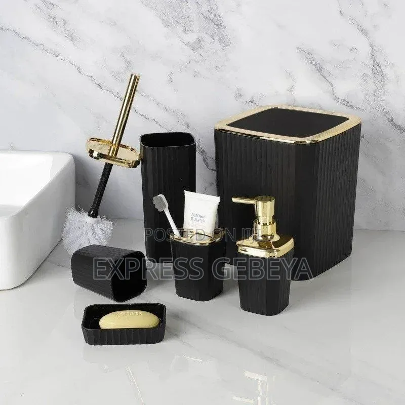 6 PCS Bathroom Set 6 ዓይነት የመፀዳጃ ቤትና የንፅህና መጠበቂያዎች