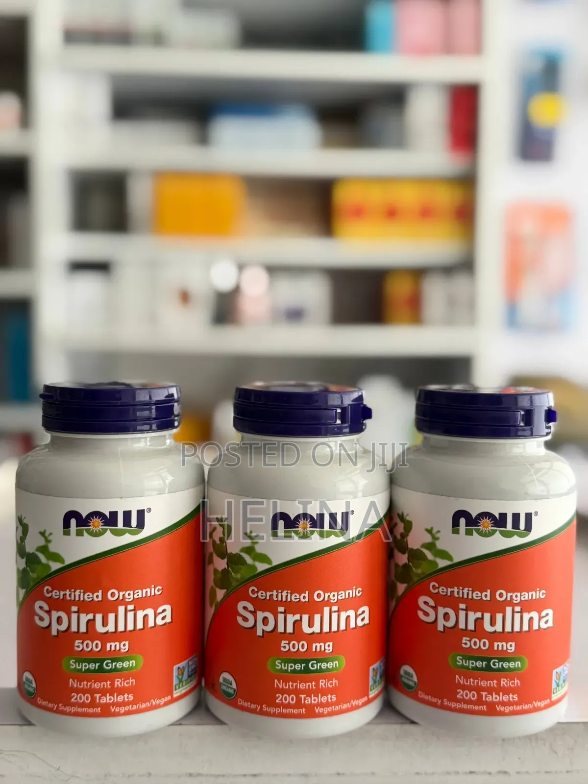 Nutrient Rich Super Green Certified Organic 500mg 200tablets Spirulina