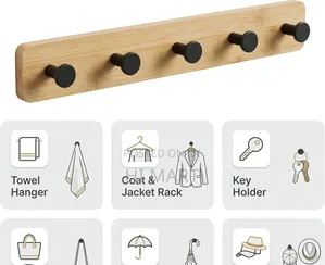 Wall Mounted Bamboo Coat Rack Hook
