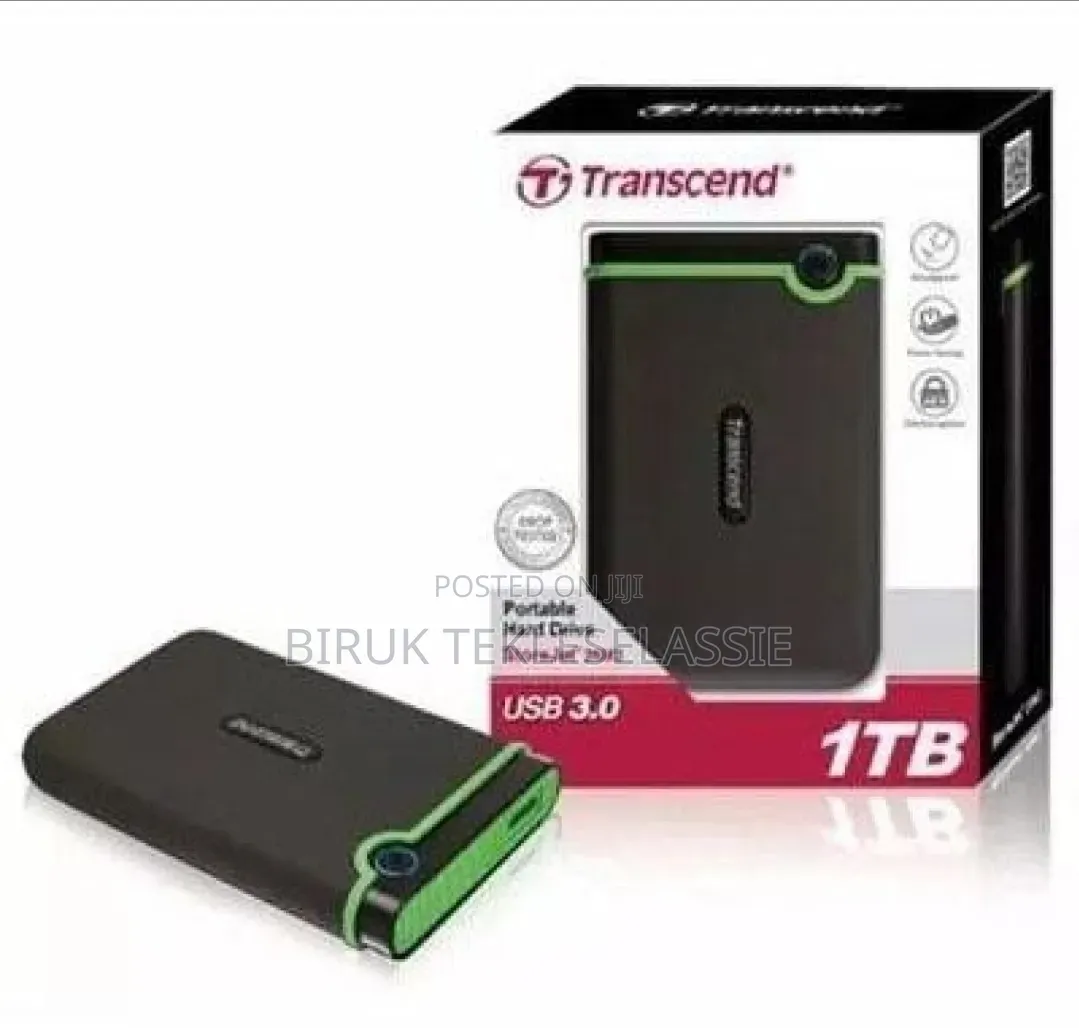Transcend 1TB Storejet Shockproof USB 3.0 External Hard Drive