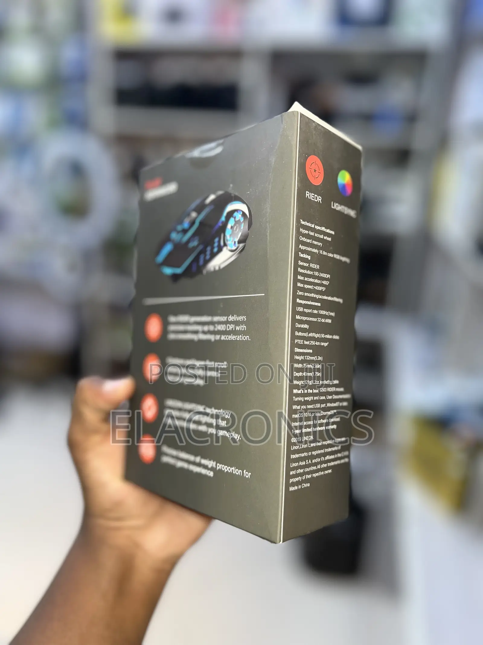Lineon G503 Rider Gaming Mouse RGB (2400 DPI)