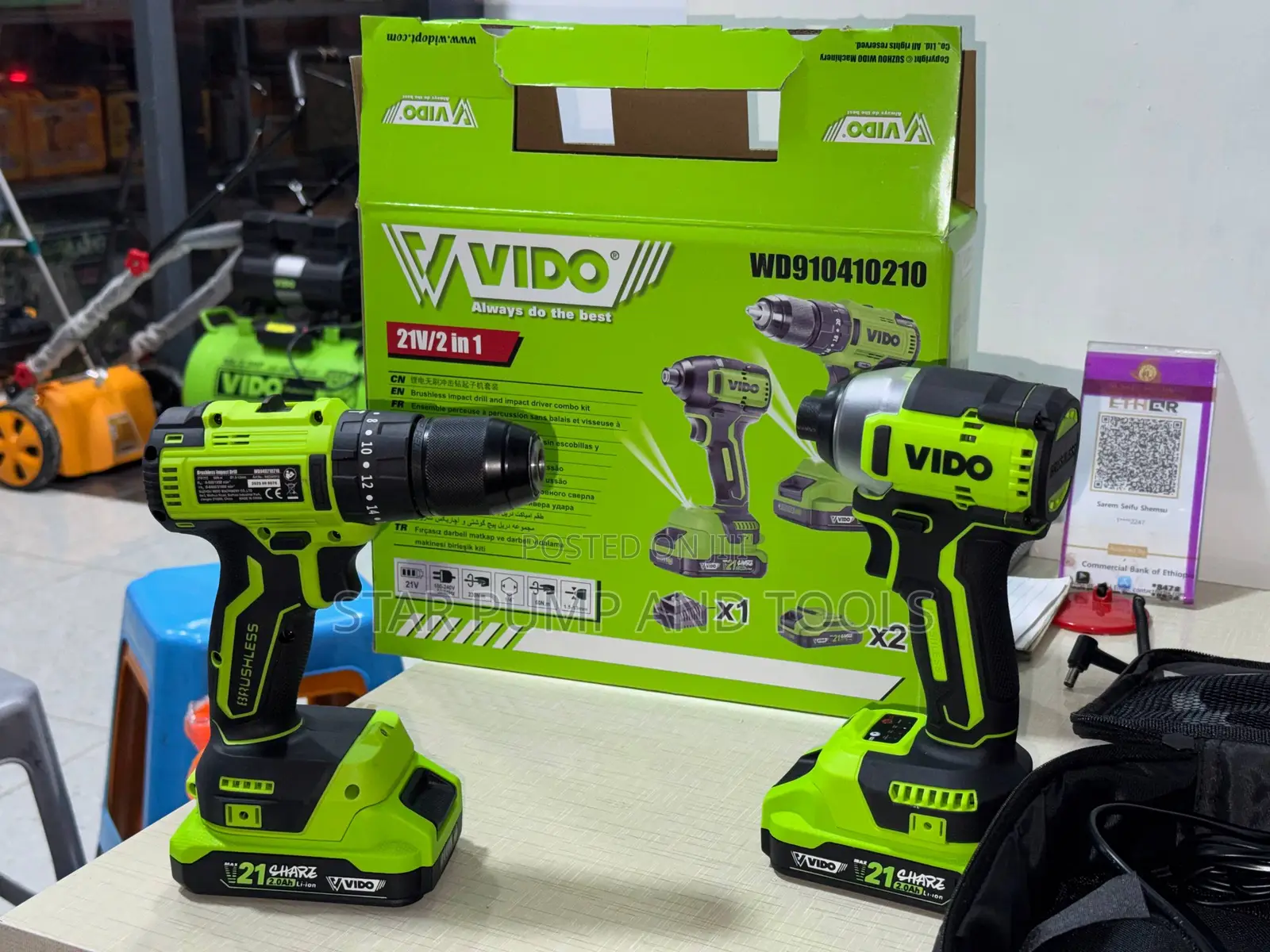 Vido 2 in 1 Impact Drill and Driver 21v