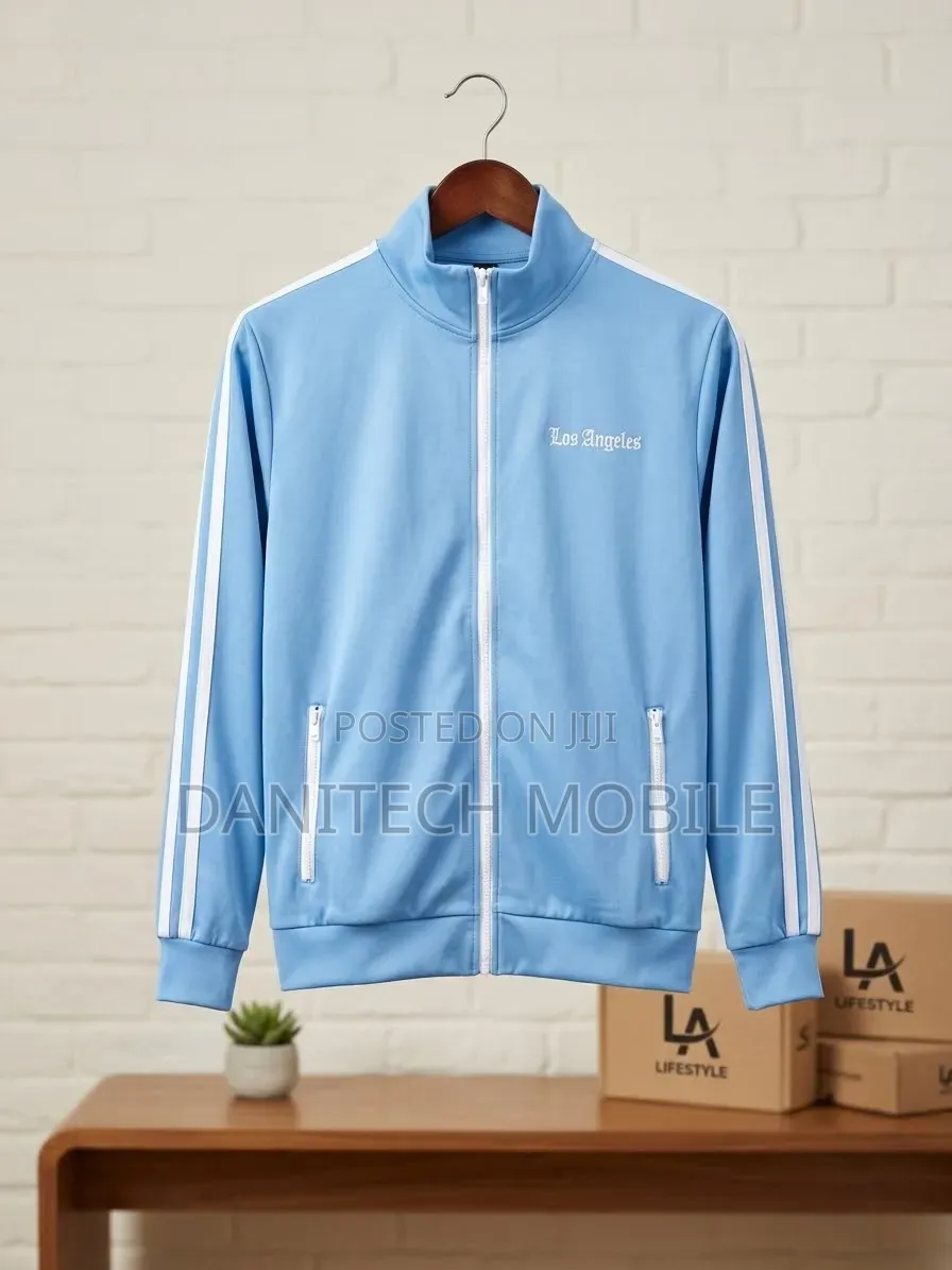 Men's Light Blue Los Angeles Style Track Jacket