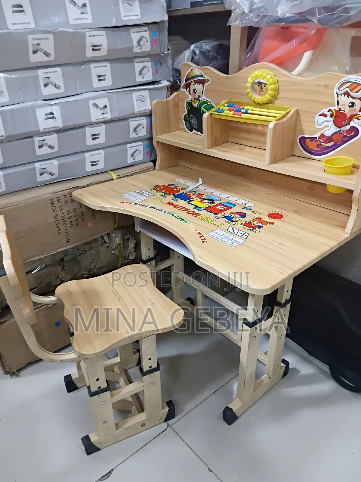 Cute Modern Kids Study Table + Chair Set