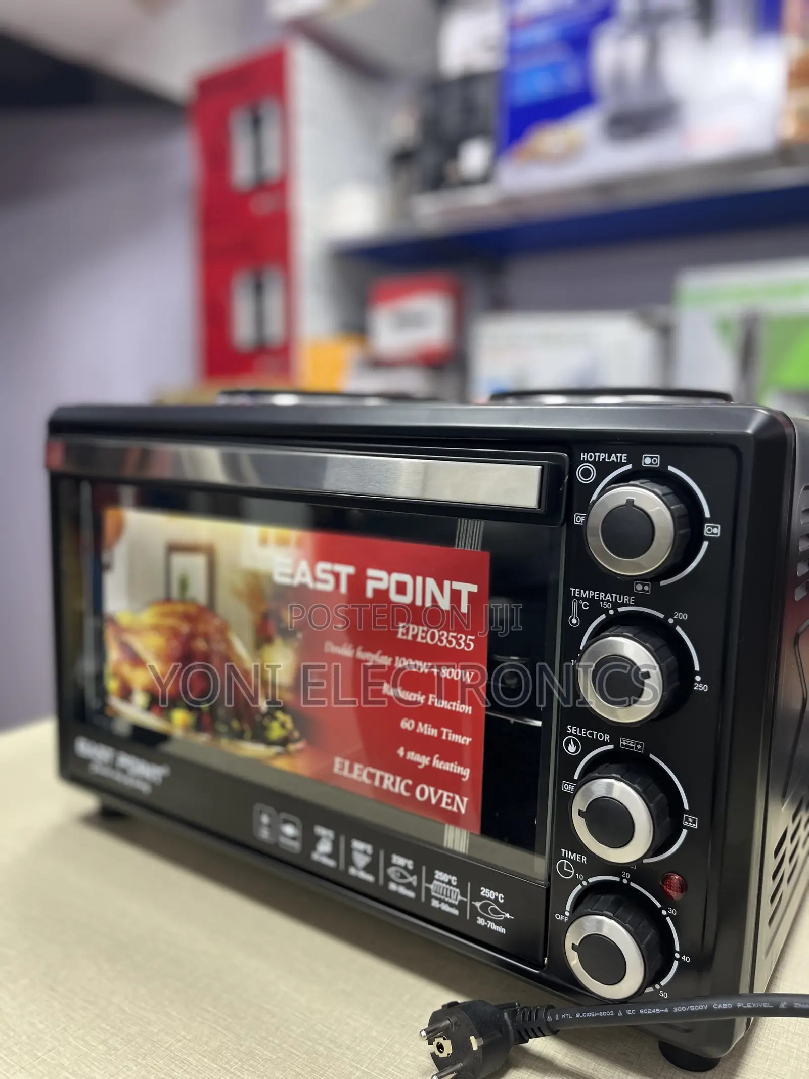 East Point Electric Oven With Double Hotplate & Rotisserie