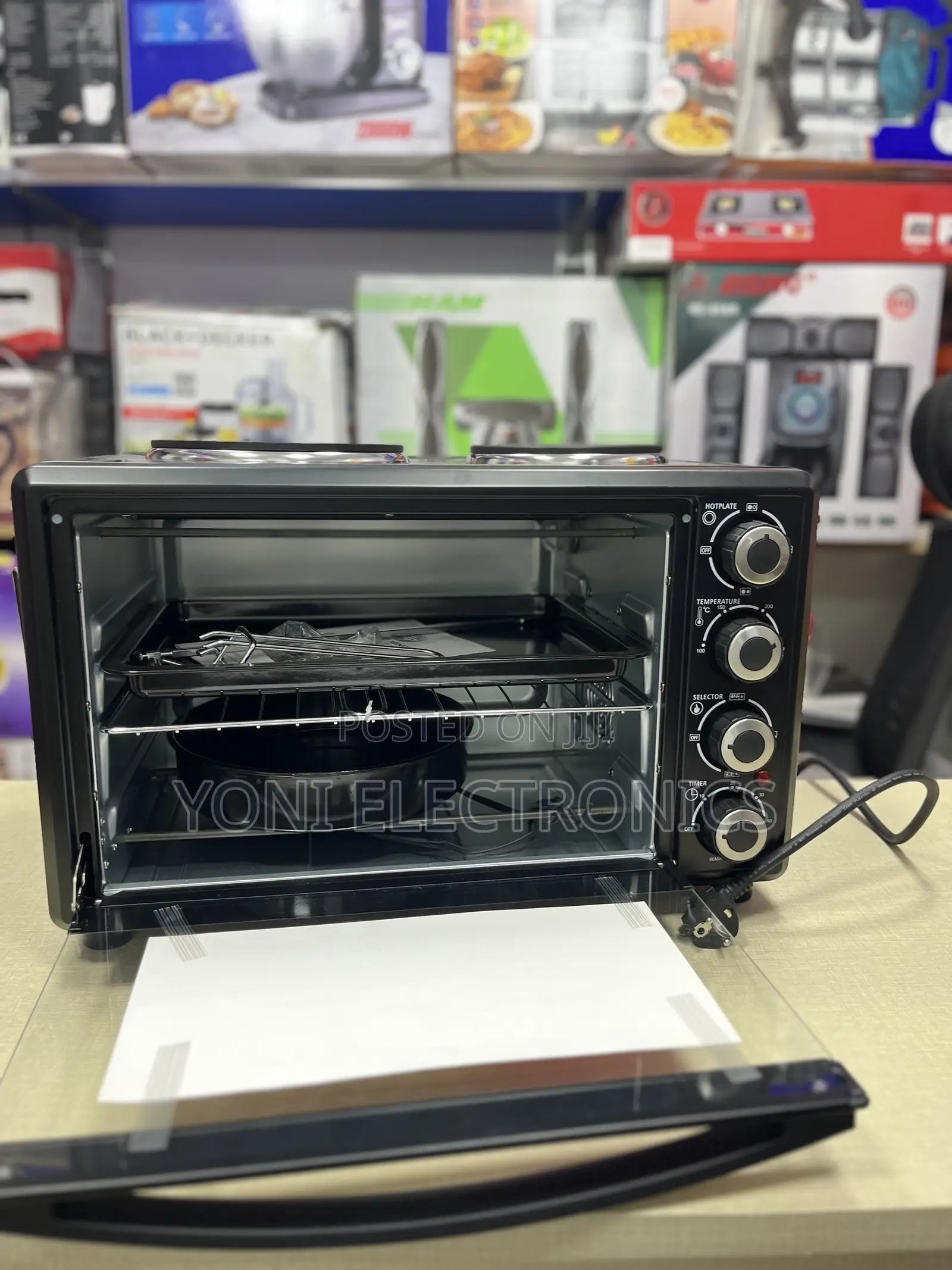 East Point Electric Oven With Double Hotplate & Rotisserie