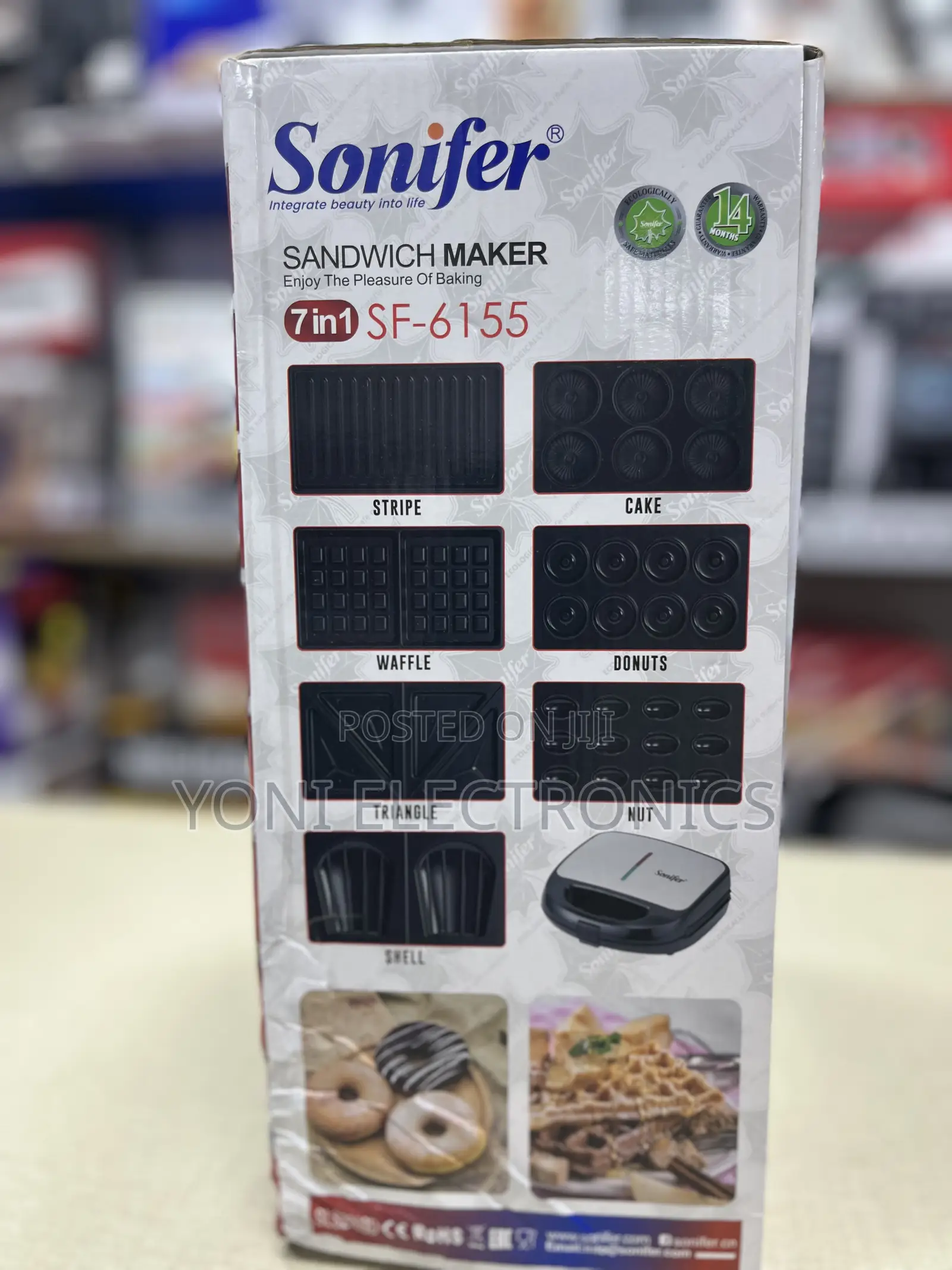 Sonifer 7-in-1 Sandwich Maker (Model: SF-6155)