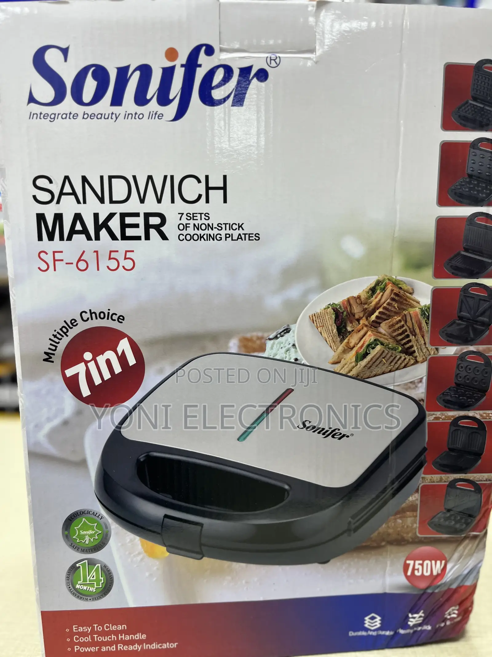 Sonifer 7-in-1 Sandwich Maker (Model: SF-6155)