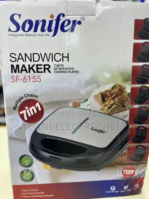 Sonifer 7-in-1 Sandwich Maker (Model: SF-6155)