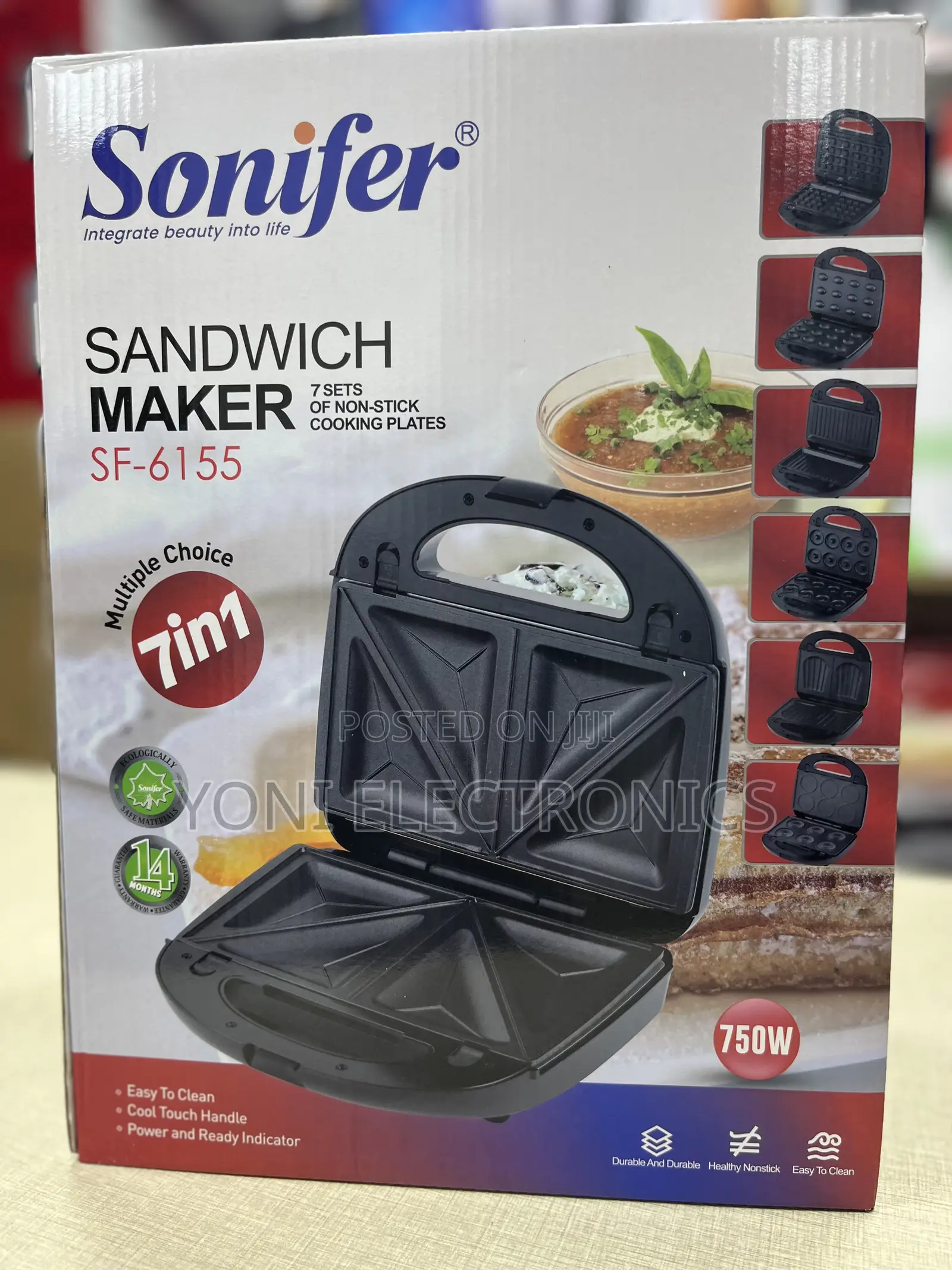Sonifer 7-in-1 Sandwich Maker (Model: SF-6155)