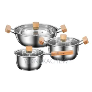 3 Piece Stainless Steel Cooking Pot