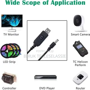 USB Wifi to Power Bank Cable 12 & 9 Volt