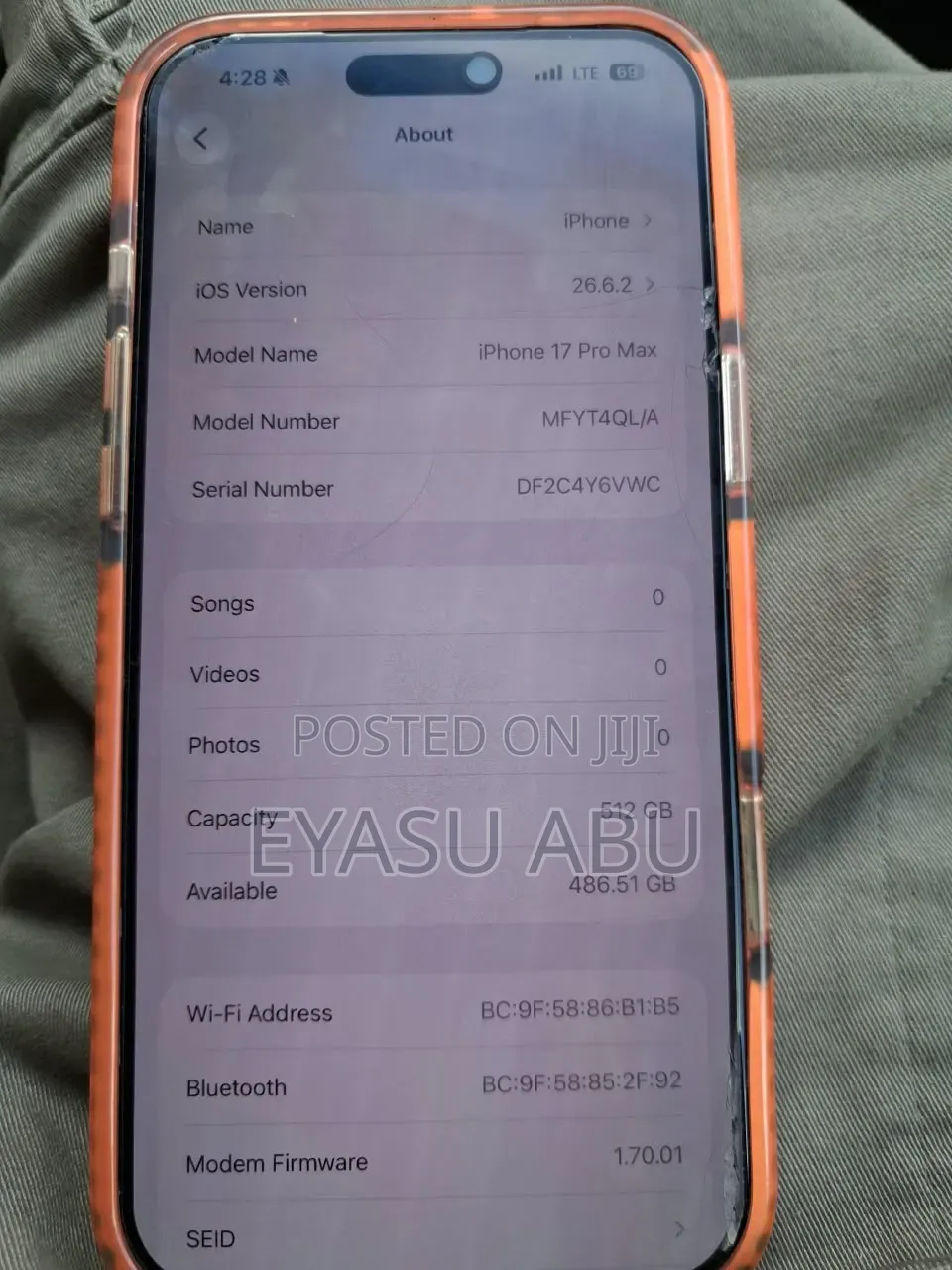 New Apple iPhone 17 Pro 512 GB Orange