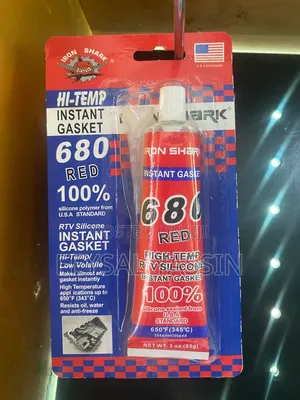 IRON SHARK 680 Red Hi-Temp RTV Silicone Instant Gasket - 3 Oz (85g)