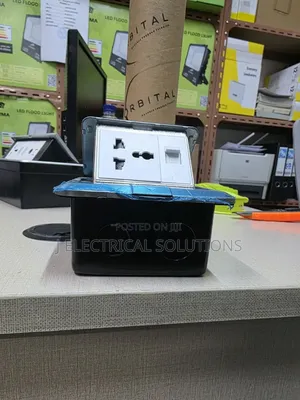 Heavy-Duty Pop-Up Floor Socket Box With Universal Power & Data Port