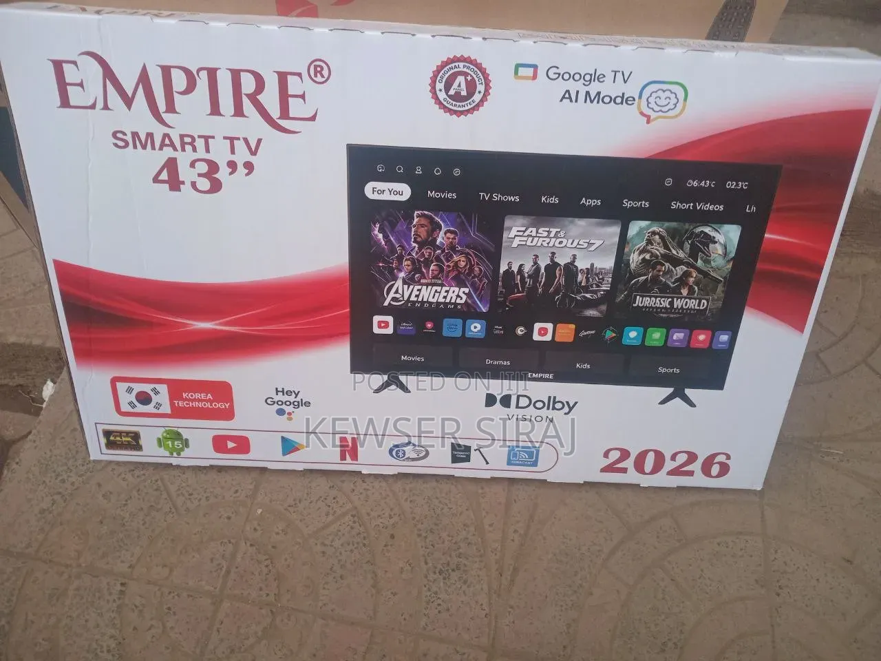 Empire TV 44inche 4k Smart Android TV