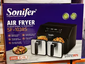 Sonifer Air Fryer Dual Basket Digital Air Fryer 8L (4L+4L) – 2200W LED