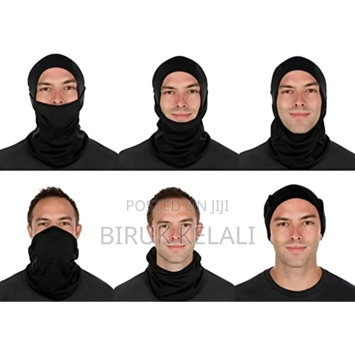 Black Full-Face Balaclava or Ski Mask Designed for Outdoor, Tactical