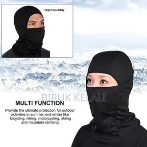 Black Full-Face Balaclava or Ski Mask Designed for Outdoor, Tactical