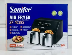 Sonifer Air Fryer 8L (4L+4L) – 2200W Digital LED Touchscreen Original