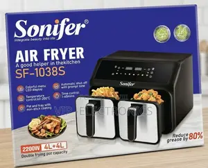 Sonifer Air Fryer 8L (4L+4L) – 2200W Digital LED Touchscreen Original