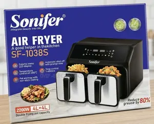 Sonifer Air Fryer 8L (4L+4L) – 2200W Digital LED Touchscreen Original