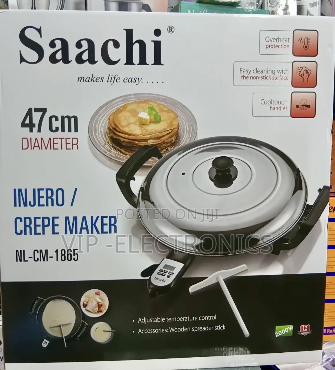 Saachi Digital Injera Mitad & Crepe Maker 47cm – 2000W