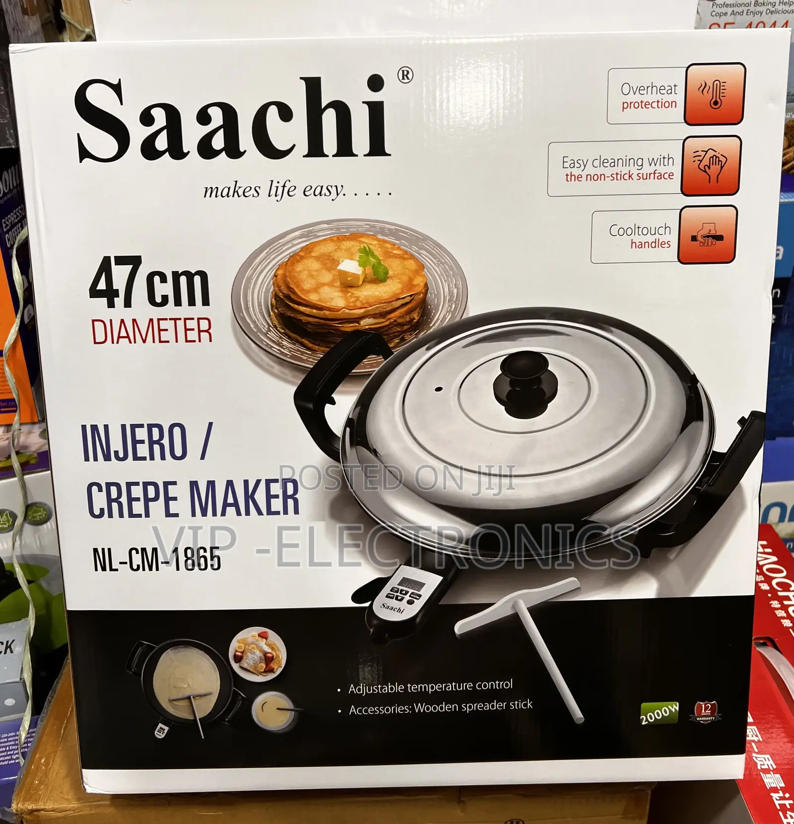 Saachi Digital Injera Mitad & Crepe Maker 47cm – 2000W