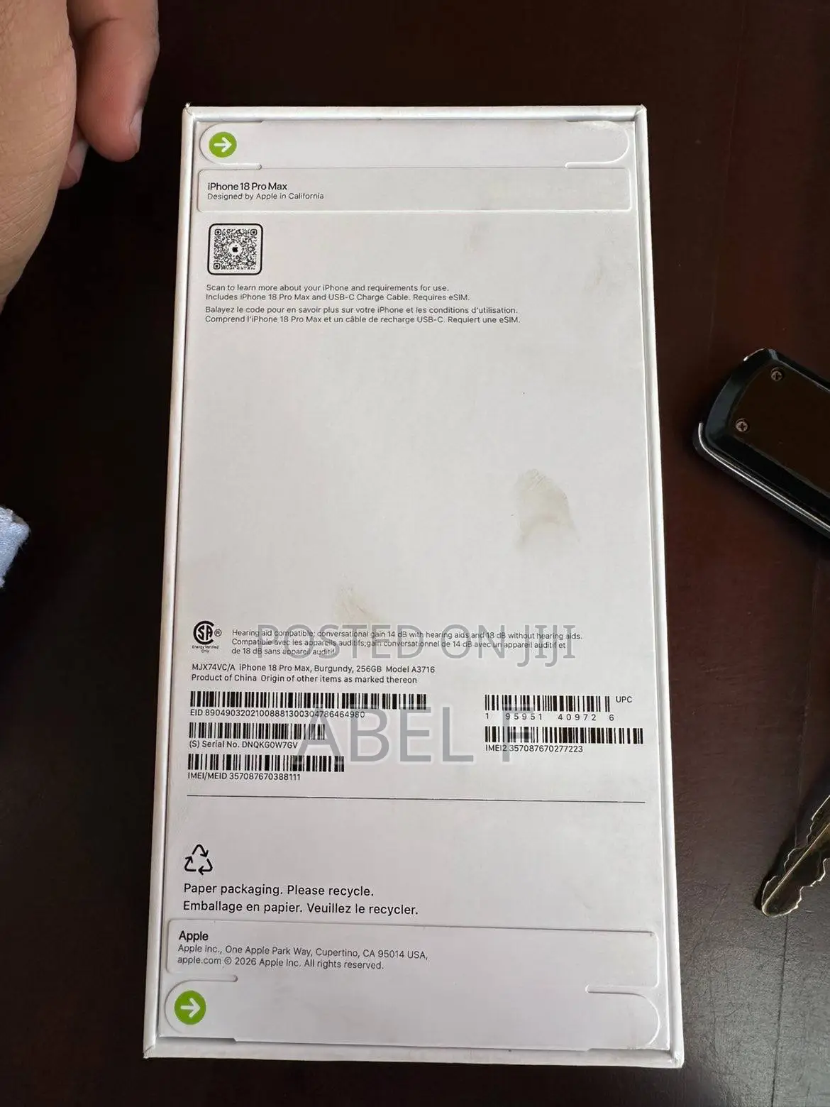 New Apple iPhone 18 Pro Max 256 GB Purple
