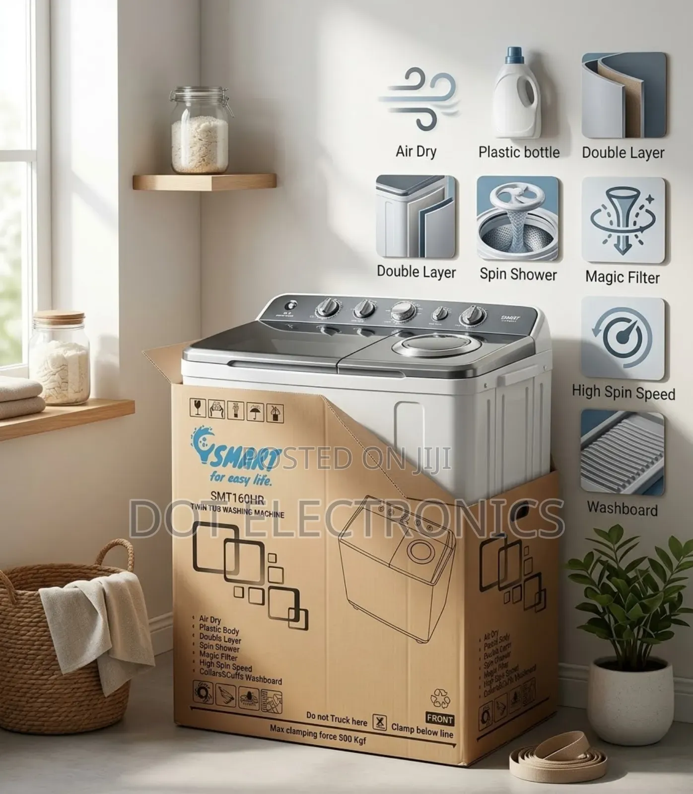 SMART SMT160HR Twin Tub Washing Machine 