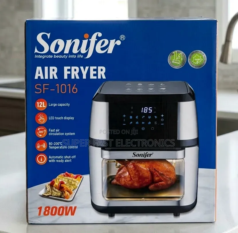 Sonifer Air Fryer 12L – 1800W Digital Touch Screen Electric Air Fryer