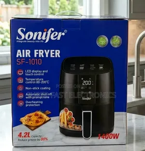 Sonifer Air Fryer 4.2L – 1400W Electric Digital Air Fryer, Black