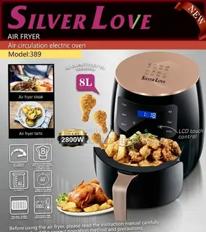 Silver Love 8L Air Fryer Electric Oven (2800W) – Touchscreen