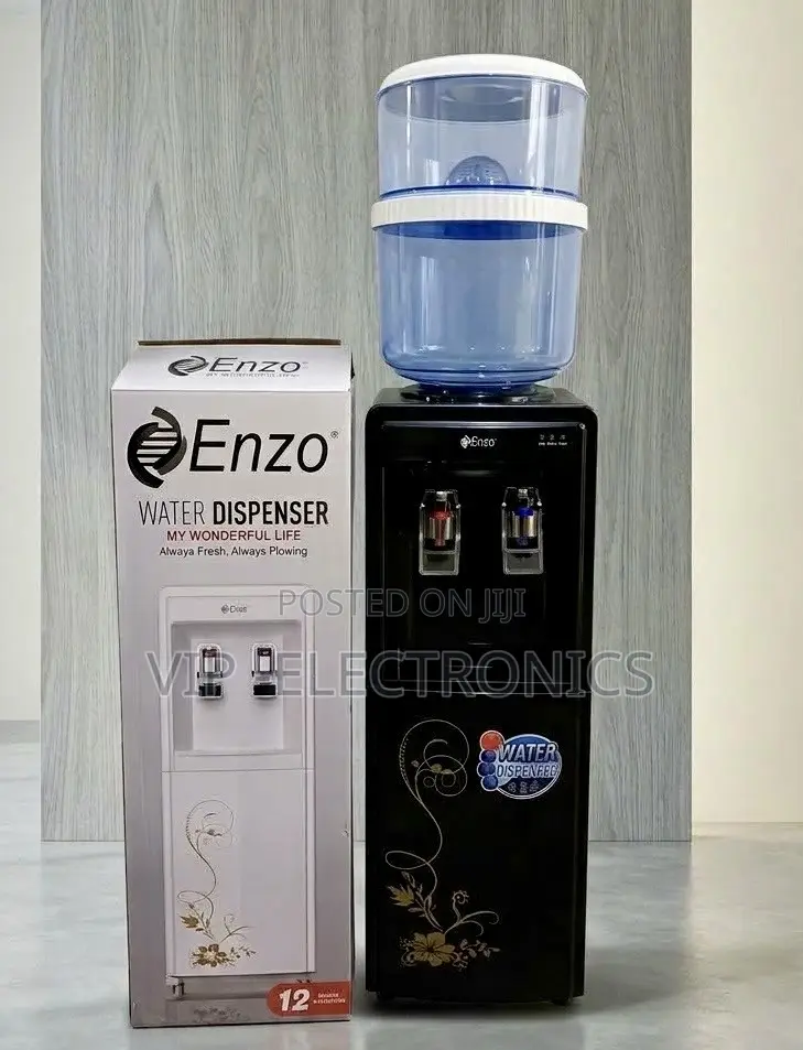 Enzo Water Dispenser Hot &Normal With Filtration Barrel – Black