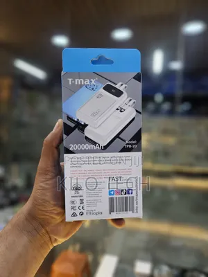 T-Max 20,000mAh Power Bank With Built-in Cables (22.5W Fast Charge)
