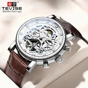 Tevise Automatic Watch Leather Luxury for Gift Men