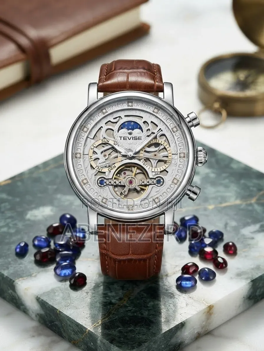 Tevise Automatic Watch Leather Luxury for Gift Men
