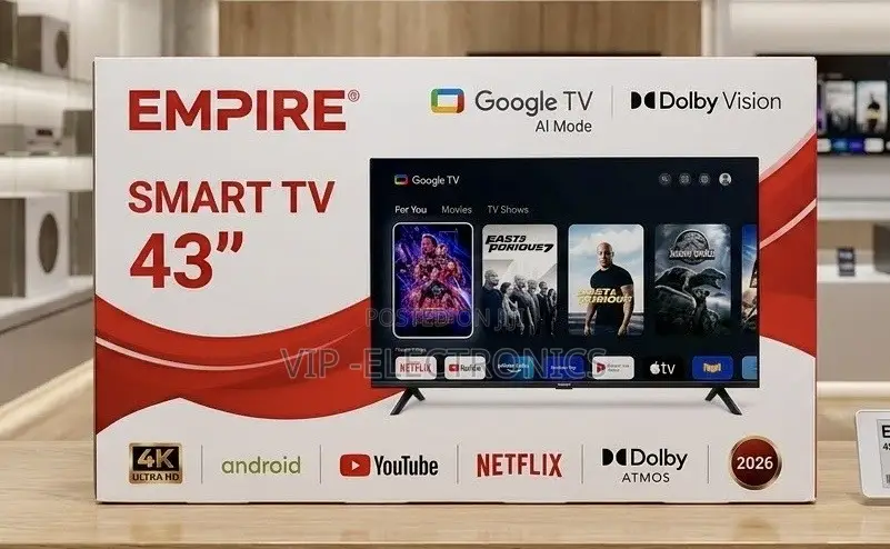 Empire 43 Inch TV Smart 4K Ultra HD Google TV Dolby Vision 2026 Model