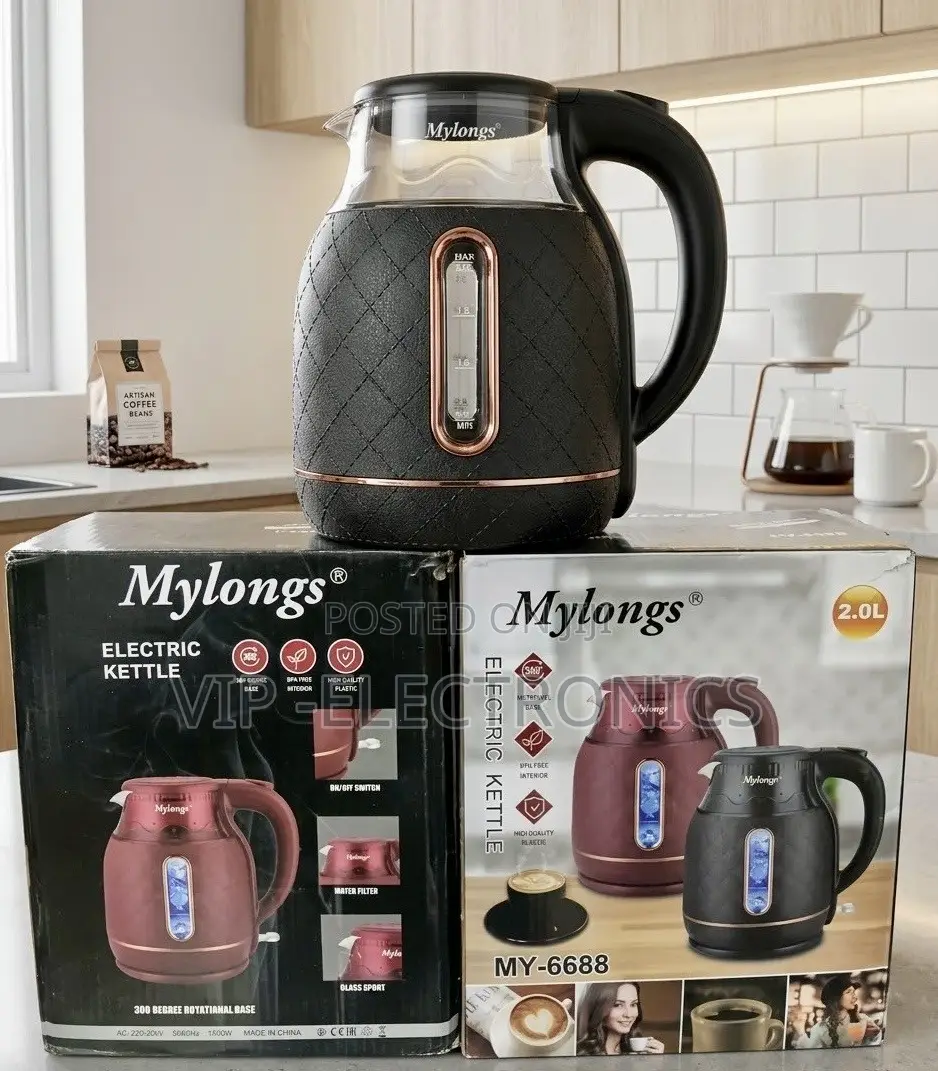 Mylongs Electric Kettle Boiler 2.0L – Diamond Design & Fast Boiling