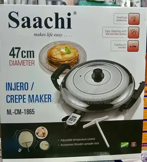 Saachi Injera Mitad & Crepe Maker – 2000W Non-Stick Electric Griddle