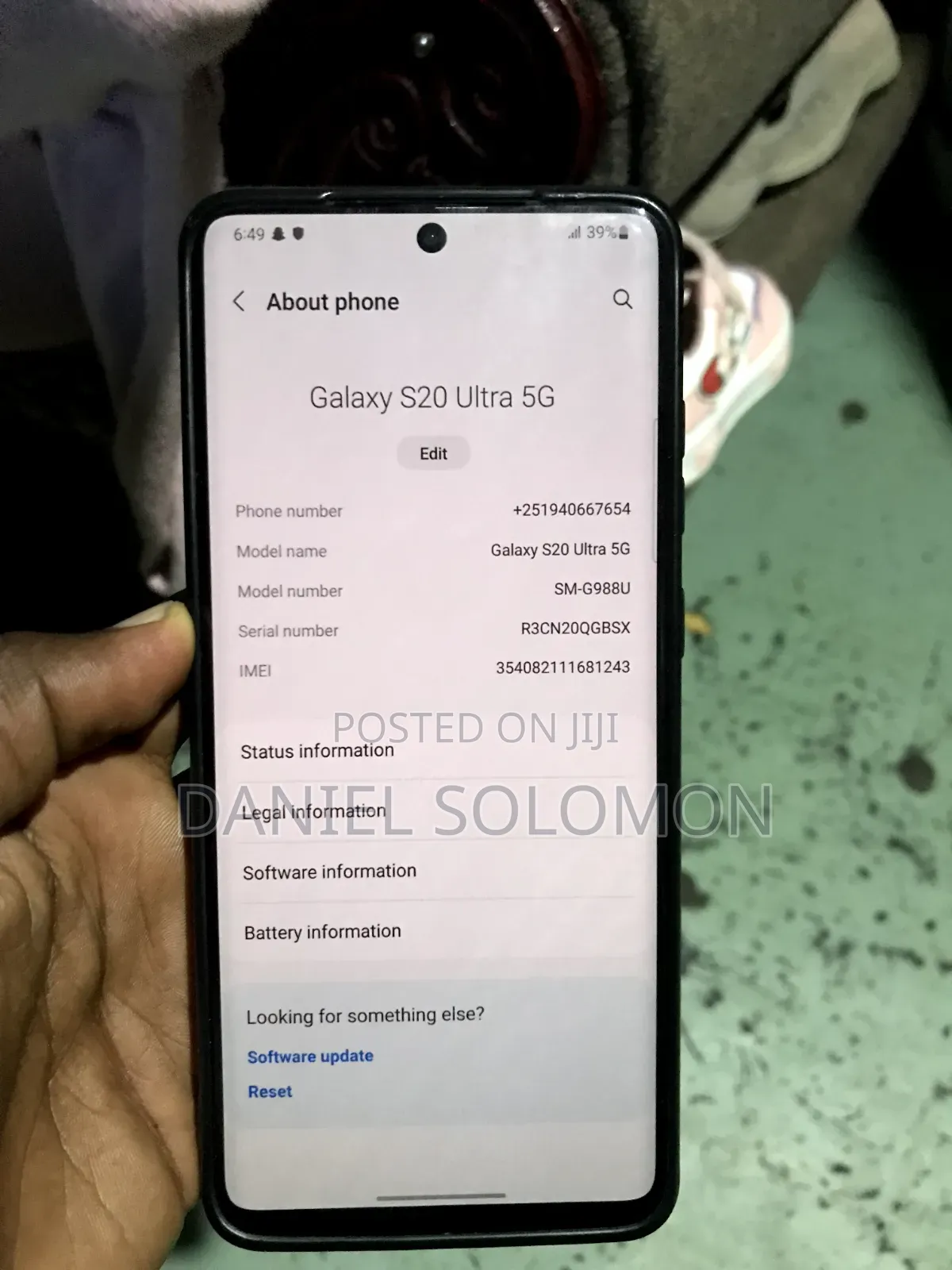 Samsung Galaxy S20 Ultra 5G 128 GB Black